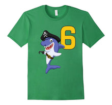 Kids 6th Birthday Pirate Shark T-Shirt for 6 Year Old Boys