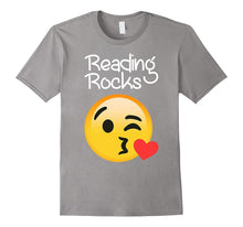 Reading Rocks Fun Teacher Reader Emoji Love T Shirt