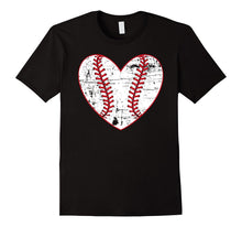 Baseball Distressed Heart T-Shirt Softball Mom Sports Gift