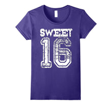 16th Birthday Shirt Gift Sweet Sixteen 16 Cracked Grunge