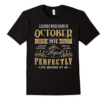 45th Birthday Gifts Men Made in October 1972 T-Shirt Vintage