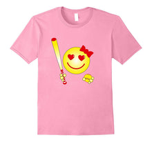 Cute Emoticon Softball Player T Shirt Girls Teens Funny Tee