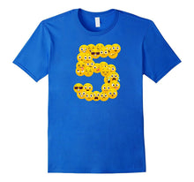 Cute Fifth Birthday Party 5th Emojis T-Shirt Born 2012