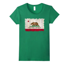 California Republic State Flag on Wood T-Shirt