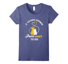 2nd Wedding Anniversary T-Shirt Purr-Ever Cat Gift