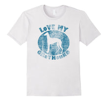 Retro Love My Greyhound Distressed Dog T-Shirt