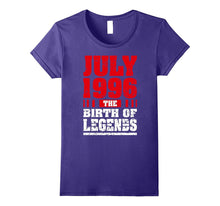 21st Birthday Gift Tee Born in July 1996 Legends Distressed