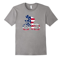 American Flag Cycling T-Shirt Cool Bicycle Casual Top Tee