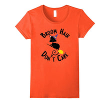 Halloween T-Shirt Messy Broom Hair Don't Care Shirt