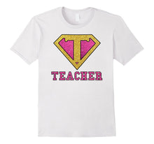 Super Hero Teacher Glitter Gold Pink Gift Tshirt
