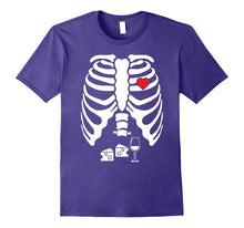 Skeleton Pregnancy Cheese Wine X-Ray Halloween T-Shirt