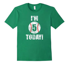 I'm 5 Today Kids 5th Birthday Baseball T Shirt