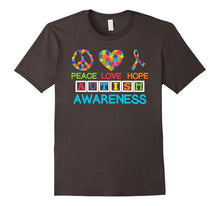 Autism Awareness Peace Love Hope Puzzle Ribbon T-Shirt