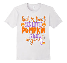 Halloween Pregnancy Shirt Kick or Treat Due May 2018
