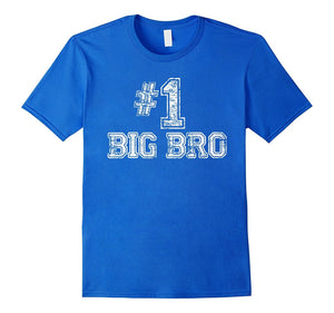 #1 Big Bro T Shirt - Number One Big Little Brother Tee