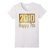2010 Happy 7th Birthday Gift - Gold Glitter Style Tshirt