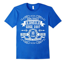 10th Birthday Gift T-Shirt Awesome Since 2007 Tee 10 Yr Olds
