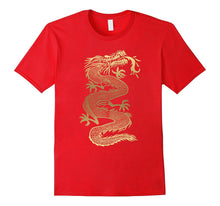 Chinese Golden Dragon Outline T-Shirt: Men, Women, Kids