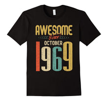 Awesome Since October 1969 T-Shirt Funny 48th Birthday Tee