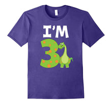I'm 3 Three 3rd Birthday T-Shirt Kids 3 Year Old Dinosaur