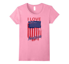 I Love America T-Shirt, Distressed USA Flag