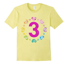 3rd Birthday T-Shirt for Girls Shiny Hearts Princess Three