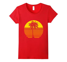 5 Different Colors Available Retro Sun and Palm Tree T-Shirt