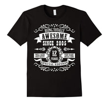 12th Birthday Gift T-Shirt Awesome Since 2005 Tee 12 Yrs Old