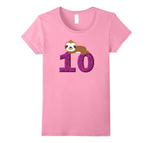 Birthday Girl 10th Birthday Party, Cute Sloth T-Shirt
