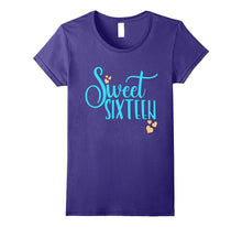 16th Birthday Shirt Gift Teen Sweet Sixteen 16 Peach Aqua