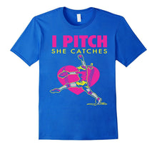 Softball Parent Fan T-Shirt - I Pitch She Catches Tee