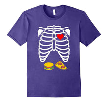 Skeleton Rib Cage Burger Pizza Pregnancy Halloween T-Shirt