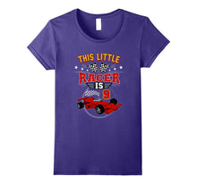 Funny 9th Birthday Race Car T-Shirt 9 Yr Old Boy Girl Racer