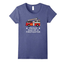 Red Fire Truck Proud Dad of Firefighter Heroes Tshirt
