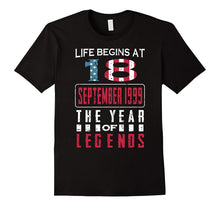18th Birthday Born in September 1999 Year of Legends T-Shirt