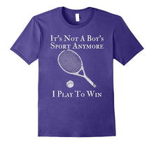 Girl Women Tennis Play to Win Tshirt Novelty Distressed