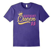 Cute Birthday Queen 13th Birthday T-Shirts Gold Tiara Crown