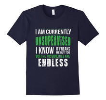 Currently Unsupervised Shirt Funny Sarcastic Humor Adult Tee