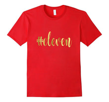 11th Birthday Shirt Gift Gold Hashtag Milestone Eleven 11