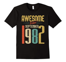 Awesome Since September 1982 T-Shirt Funny 35th Birthday Tee
