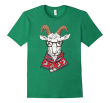 Hipster Goat With Ugly Christmas Sweater on T-Shirt