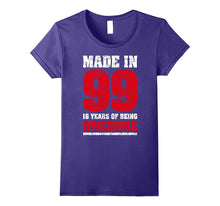 18 Th Birthday Gift T-Shirt Made in 99 Nice 17 Yrs Old Shirt
