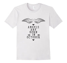 Angels Are Born in October Retro Happy Birthday Vintage Tee