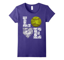 Softball Distressed Ball T-Shirt Cute Mom Love T-Shirt