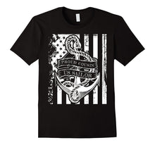 Proud Cousin of a U.S. Sailor - Distressed Flag Tee Shirt