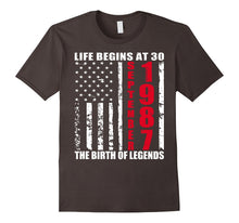 Mens September 1987 Life Begins 30 Legends 30th Birthday T-Shirts