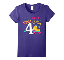 Let's Roll I'm Turning 4 T-Shirt Roller Skating Birthday