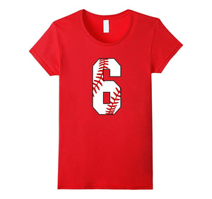 #6 Baseball 6th Birthday Boy Six Years Baseball Mom T-Shirt