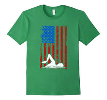 Swimming, American Flag Sports Player Silhouette T-Shirt