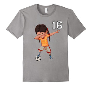 #16 Soccer Shirt Girls Funny Dabbing Dab Dance Soccer Ball